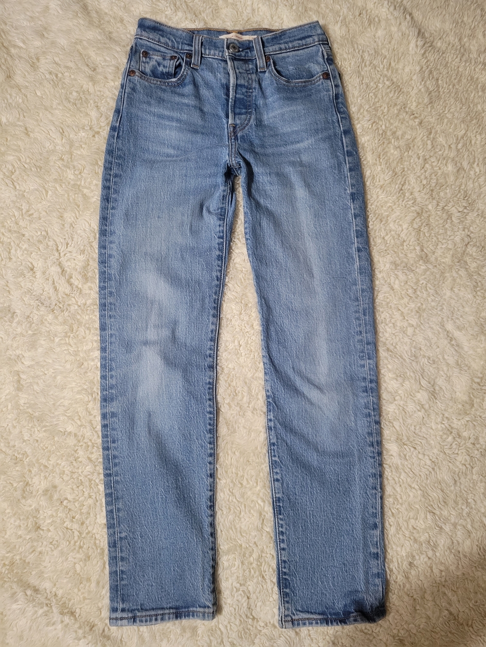 Levi's Wedgie Straight Premium Jeans Medium Indigo | 23 X 25.5 - Jazz Jive Sound